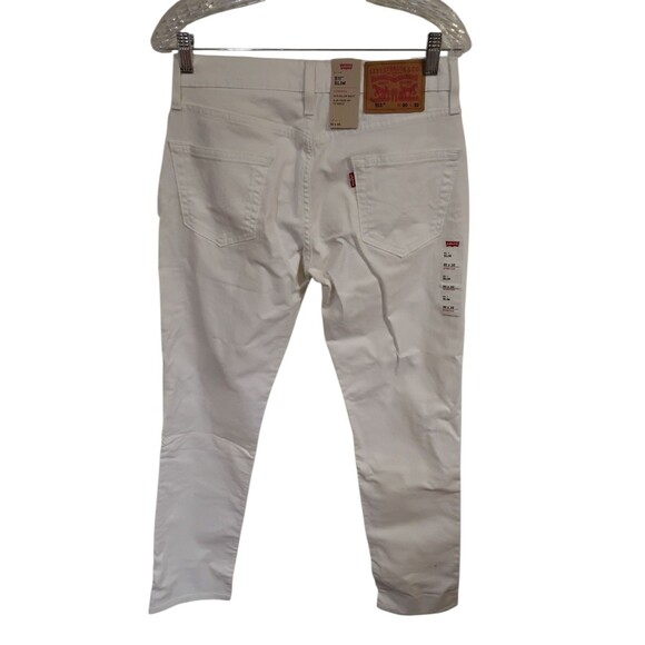 Levis 511 Jeans Mens 30x32 White Slim Fit Mid Rise Denim Pants Stretch - Picture 2 of 8